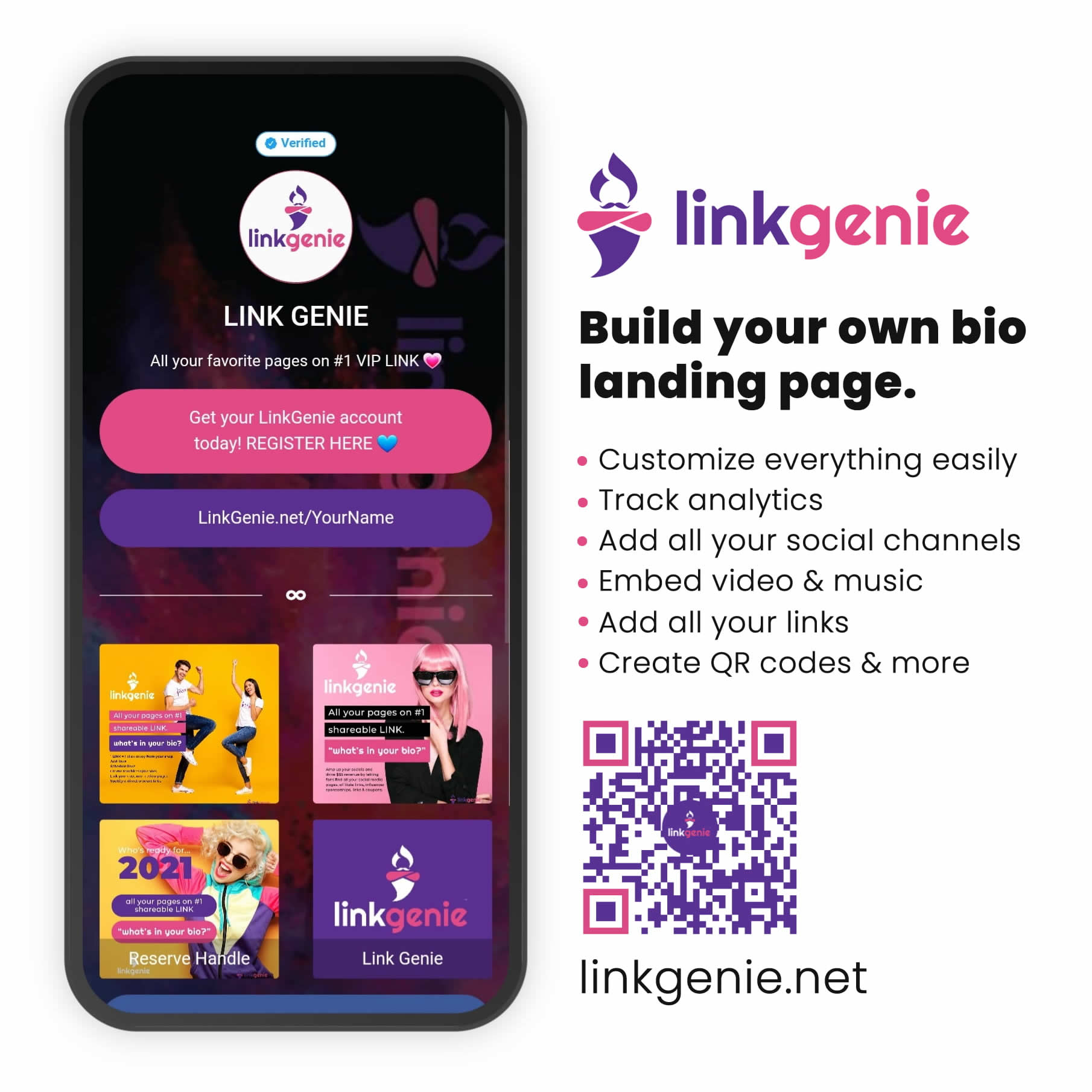 Best Landing Page Builder 2024, Link In Bio Tool Link Genie a Linktree Alternatives